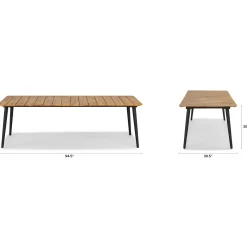 Latta 94.5" Outdoor Dining Table - Slate Gray