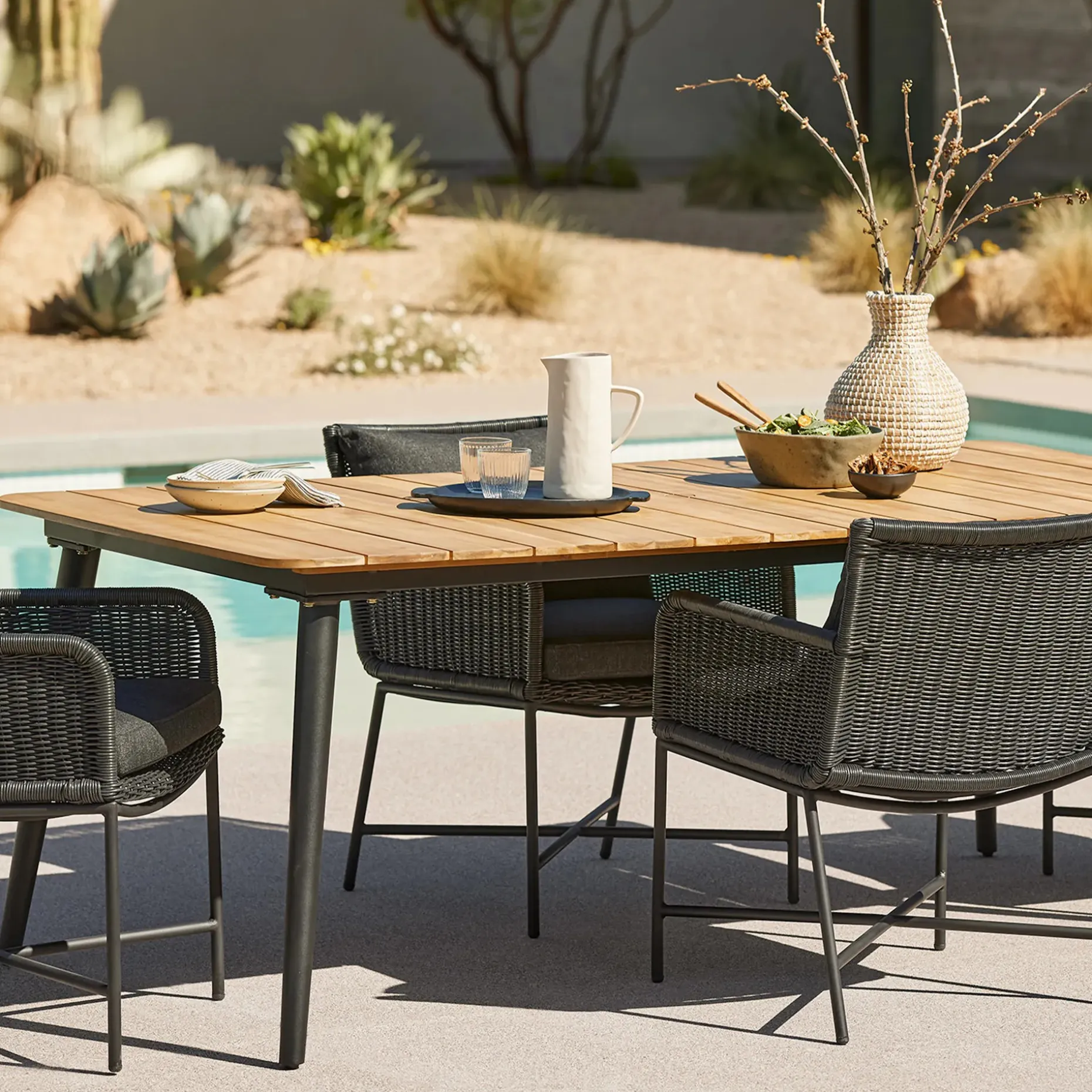Latta 78.5" Outdoor Dining Table - Slate Gray