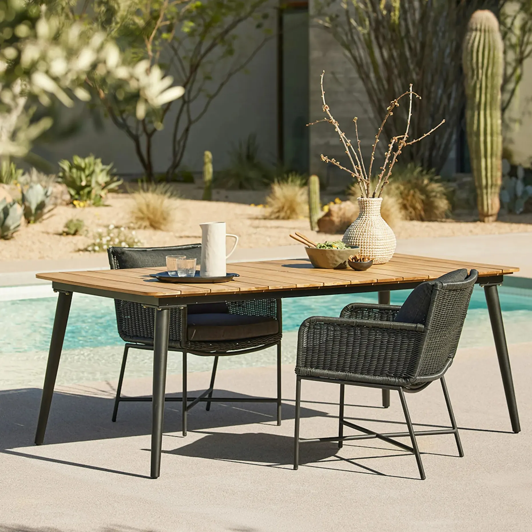 Latta 78.5" Outdoor Dining Table - Slate Gray