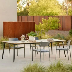 Latta 110" Outdoor Dining Table - Slate Gray
