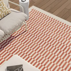Lecano 8 x 10 Indoor/Outdoor Rug - Checkered Rust