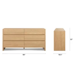 Leif 6-Drawer Double Dresser - White Oak