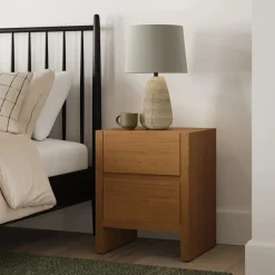 Leif 2-Drawer Nightstand - Smoked Oak