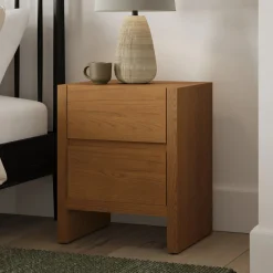 Leif 2-Drawer Nightstand - Smoked Oak