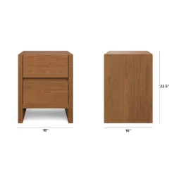 Leif 2-Drawer Nightstand - Smoked Oak