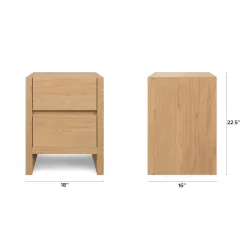 Leif 2-Drawer Nightstand - White Oak