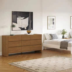 Leif 9-Drawer Triple Dresser - Smoked Oak