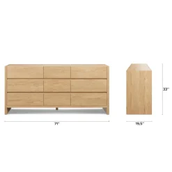 Leif 9-Drawer Triple Dresser - White Oak