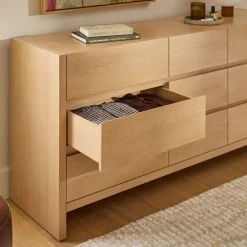 Leif 9-Drawer Triple Dresser - White Oak