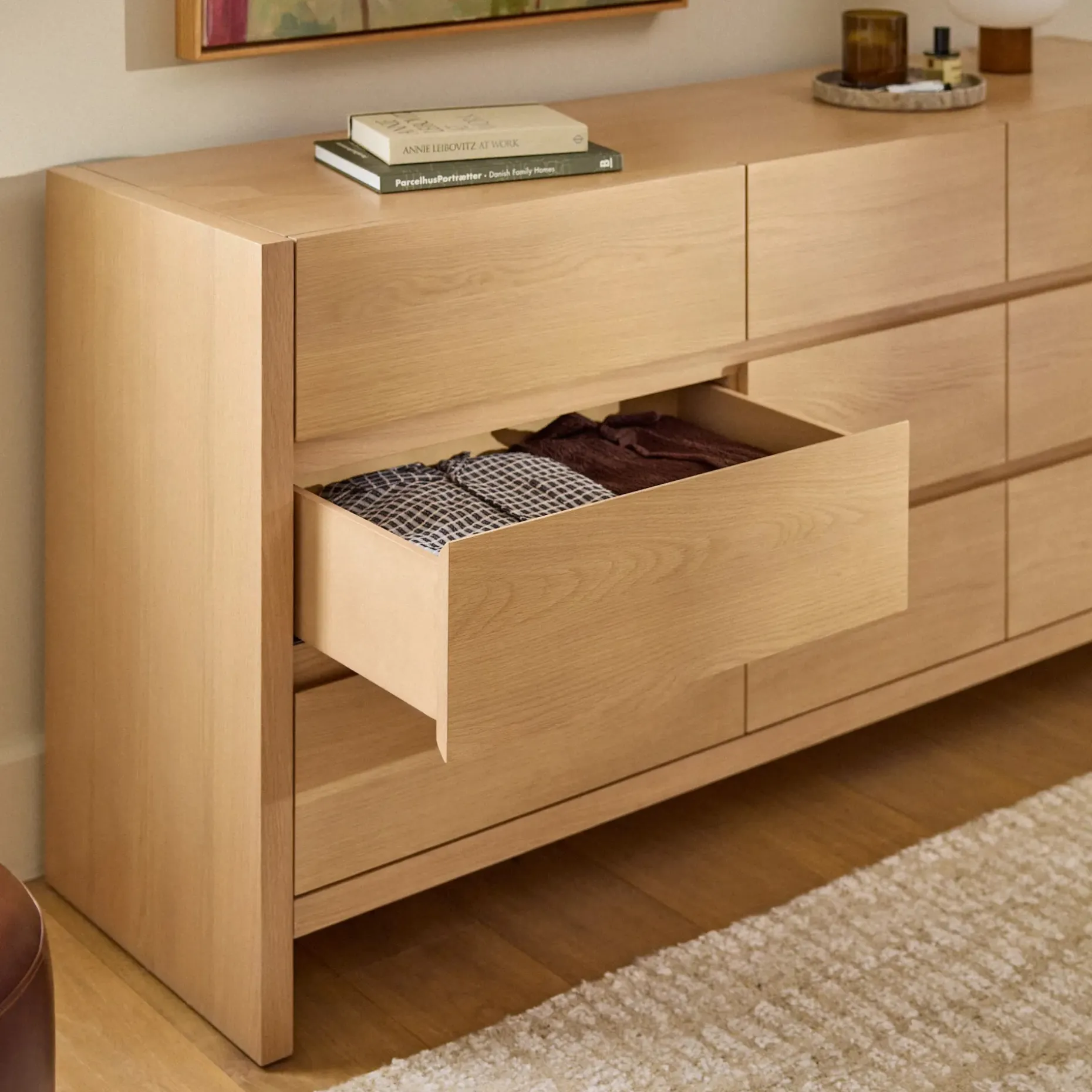 Leif 9-Drawer Triple Dresser - White Oak