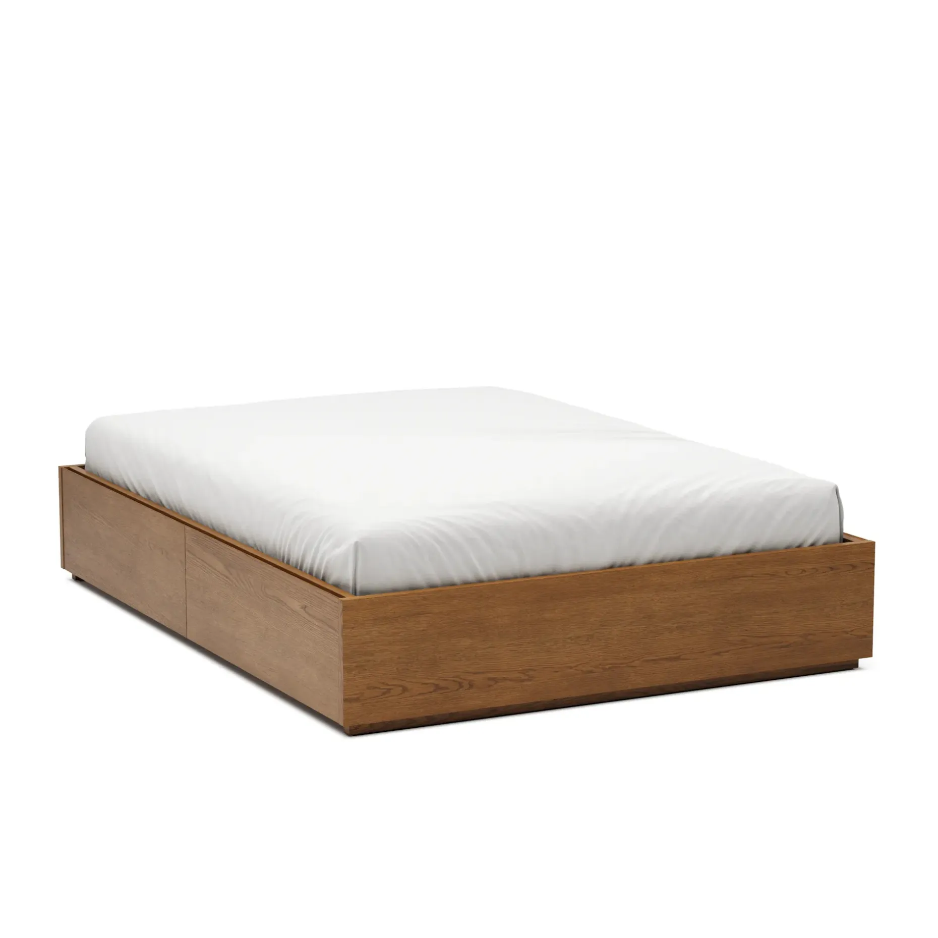 Leif Full Platform Storage Bed - Smoked Oak