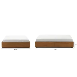Leif Full Platform Storage Bed - Smoked Oak