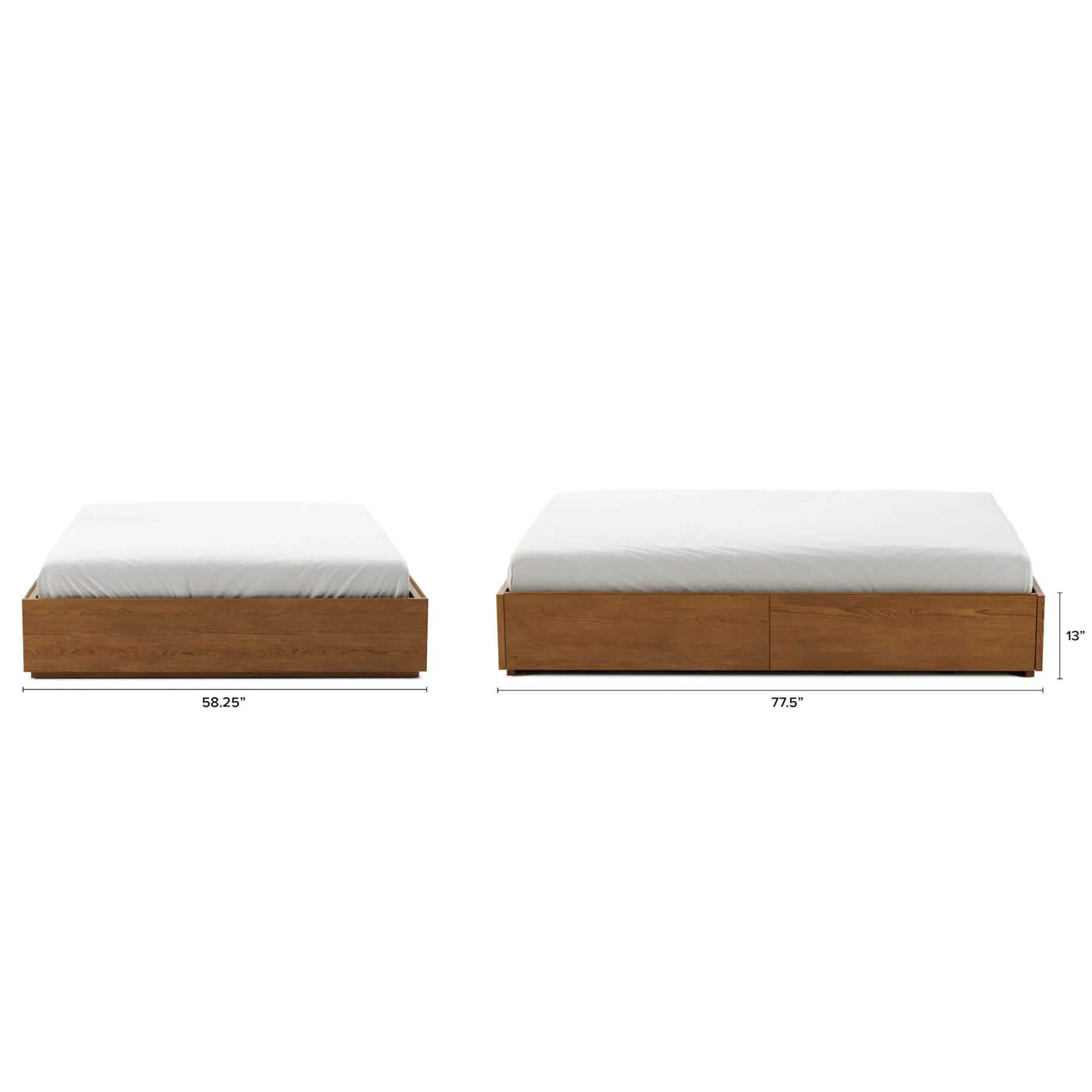 Leif Full Platform Storage Bed - Smoked Oak