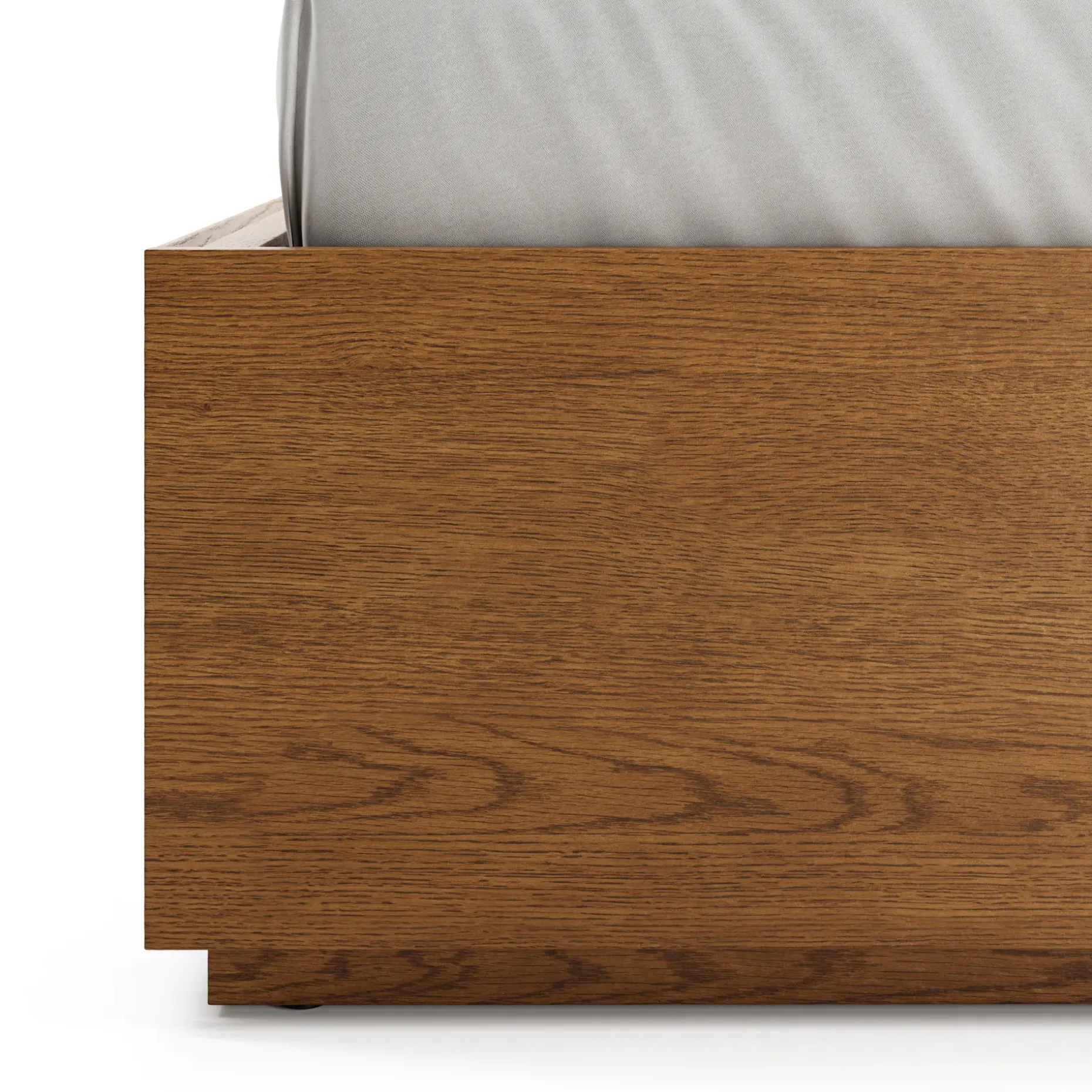 Leif Full Platform Storage Bed - Smoked Oak