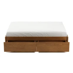 Leif Full Platform Storage Bed - Smoked Oak