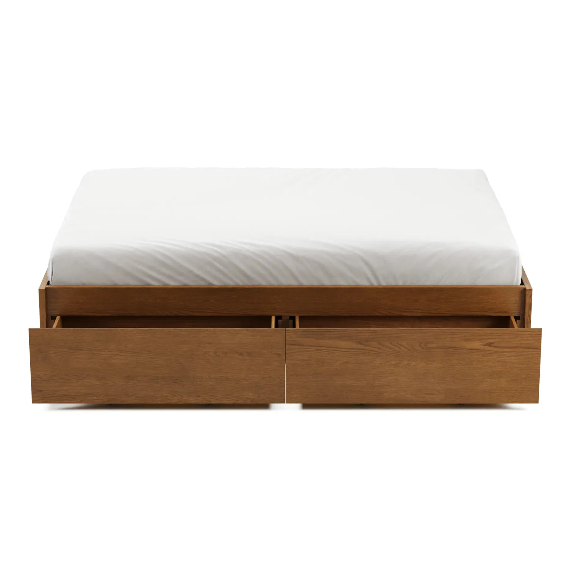 Leif Full Platform Storage Bed - Smoked Oak