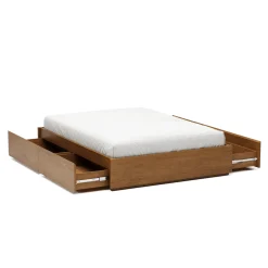 Leif Full Platform Storage Bed - Smoked Oak