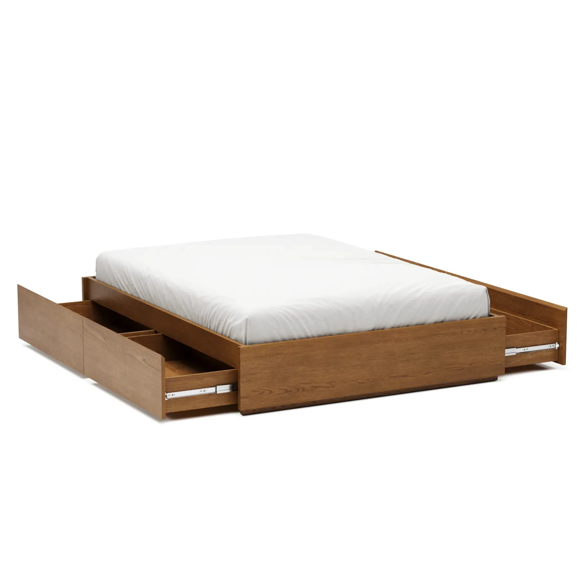 Leif Full Platform Storage Bed - Smoked Oak