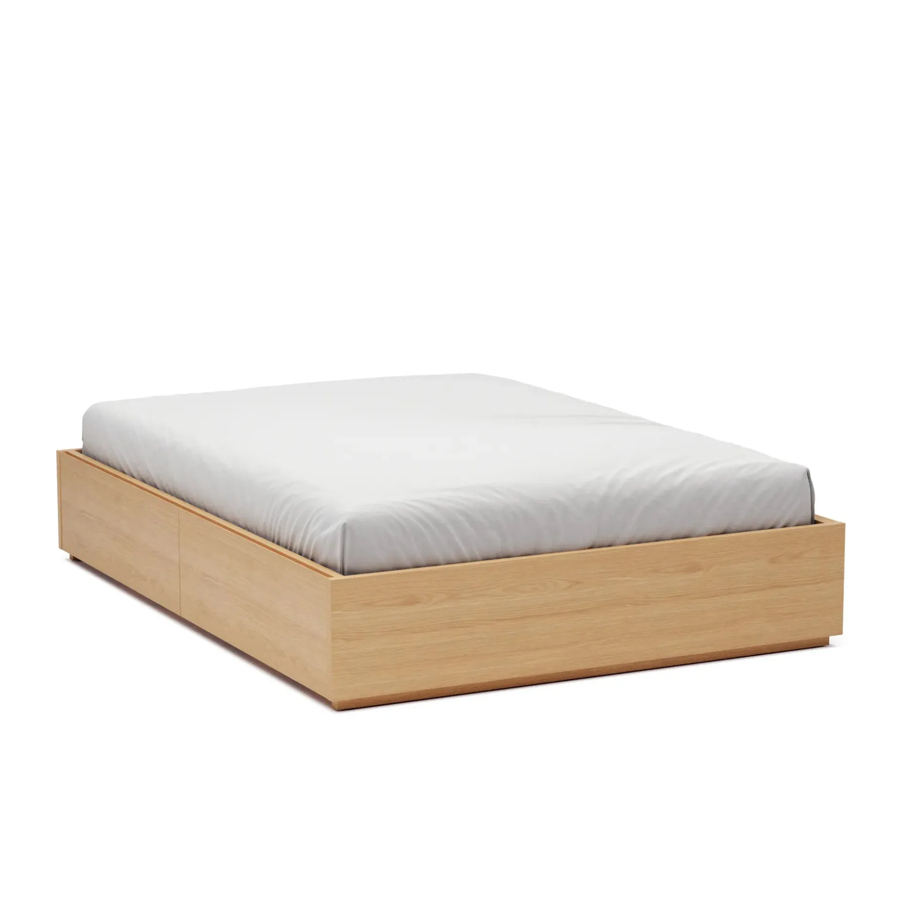 Leif Full Platform Storage Bed - White Oak