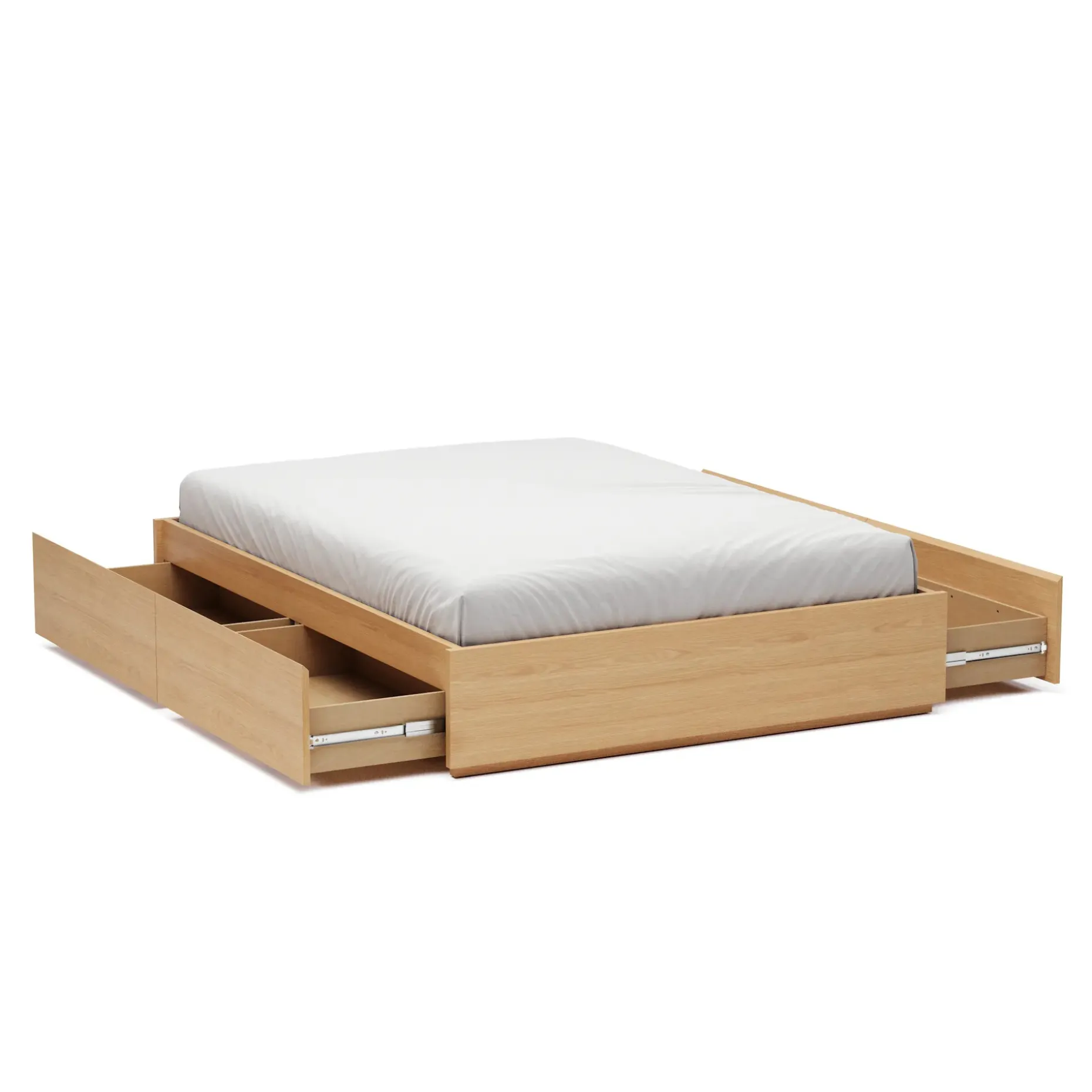 Leif Full Platform Storage Bed - White Oak