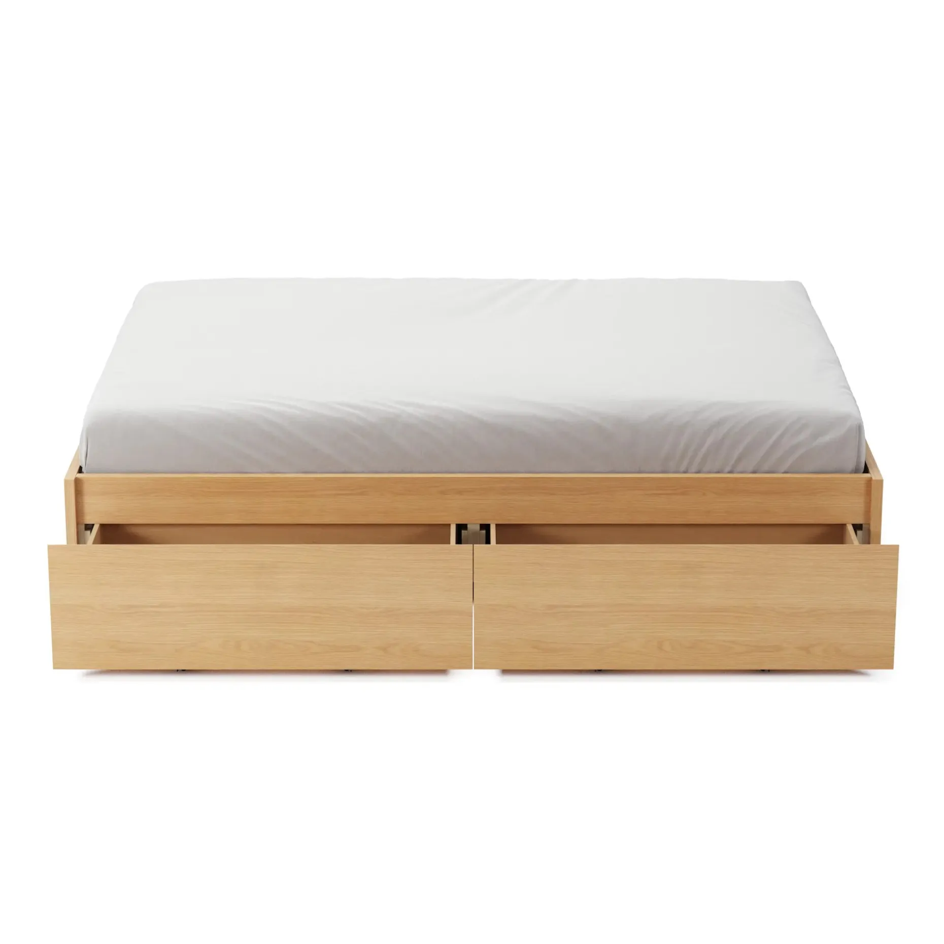 Leif Full Platform Storage Bed - White Oak