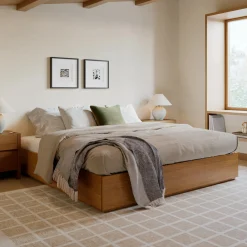 Leif King Platform Bed - Smoked Oak