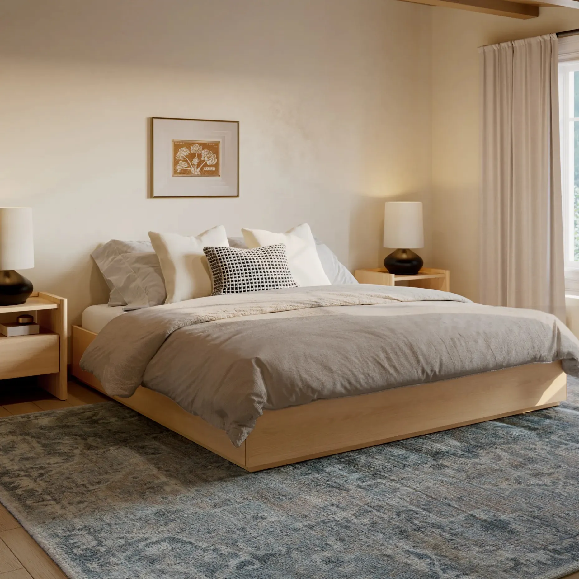 Leif King Platform Bed - White Oak