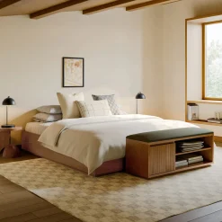 Leif King Platform Storage Bed - Smoked Oak