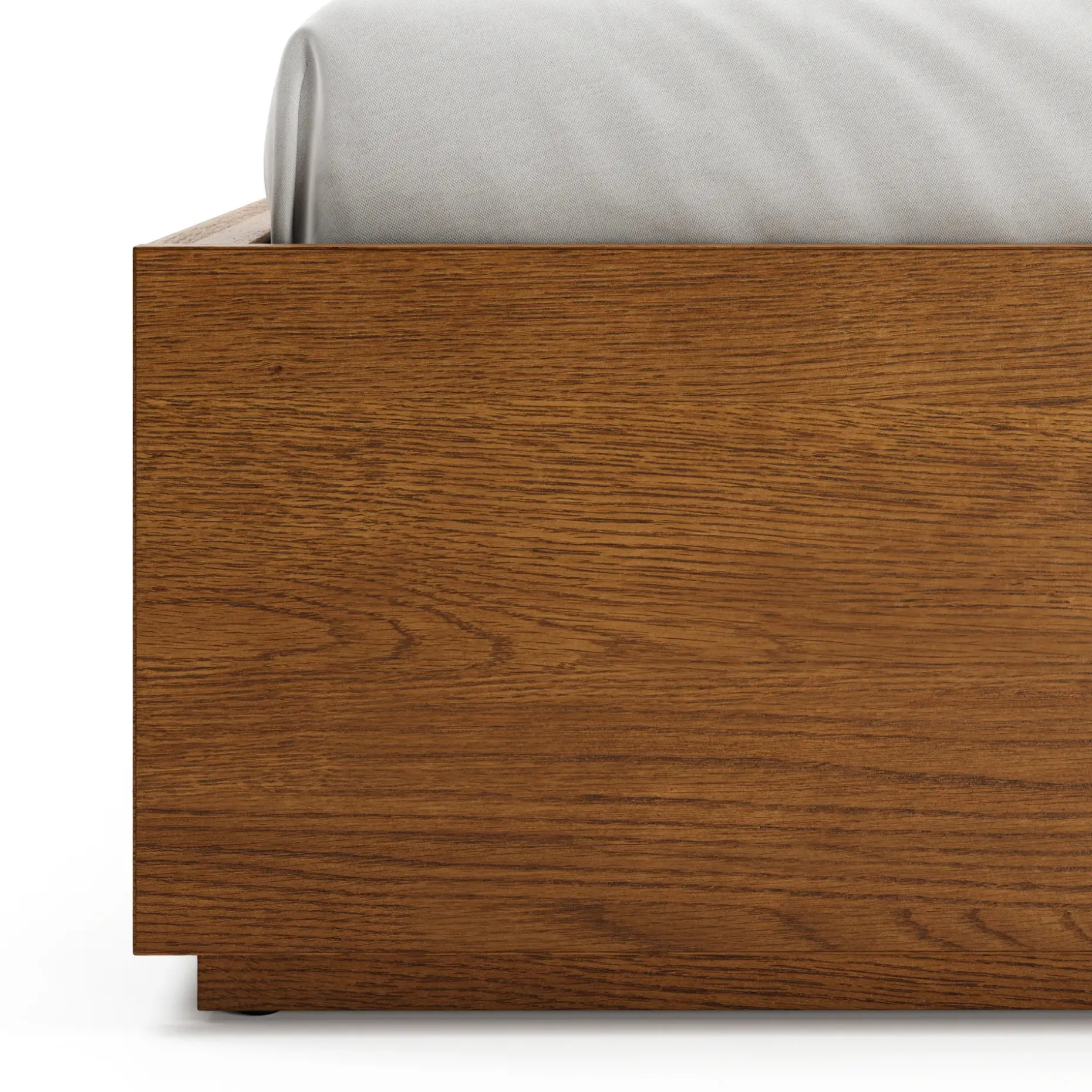 Leif King Platform Storage Bed - Smoked Oak