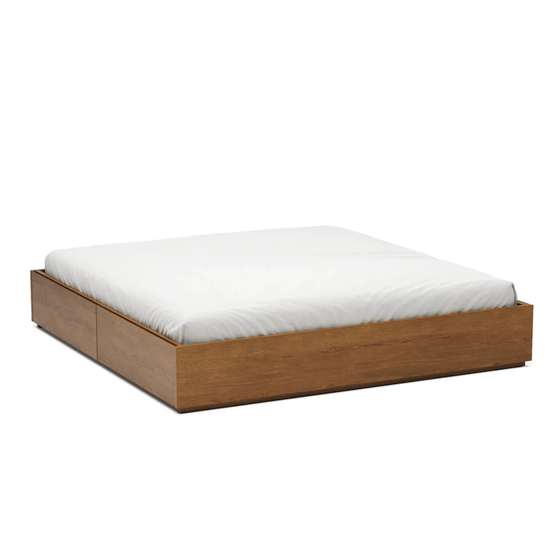 Leif King Platform Storage Bed - Smoked Oak