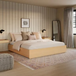 Leif King Platform Storage Bed - White Oak
