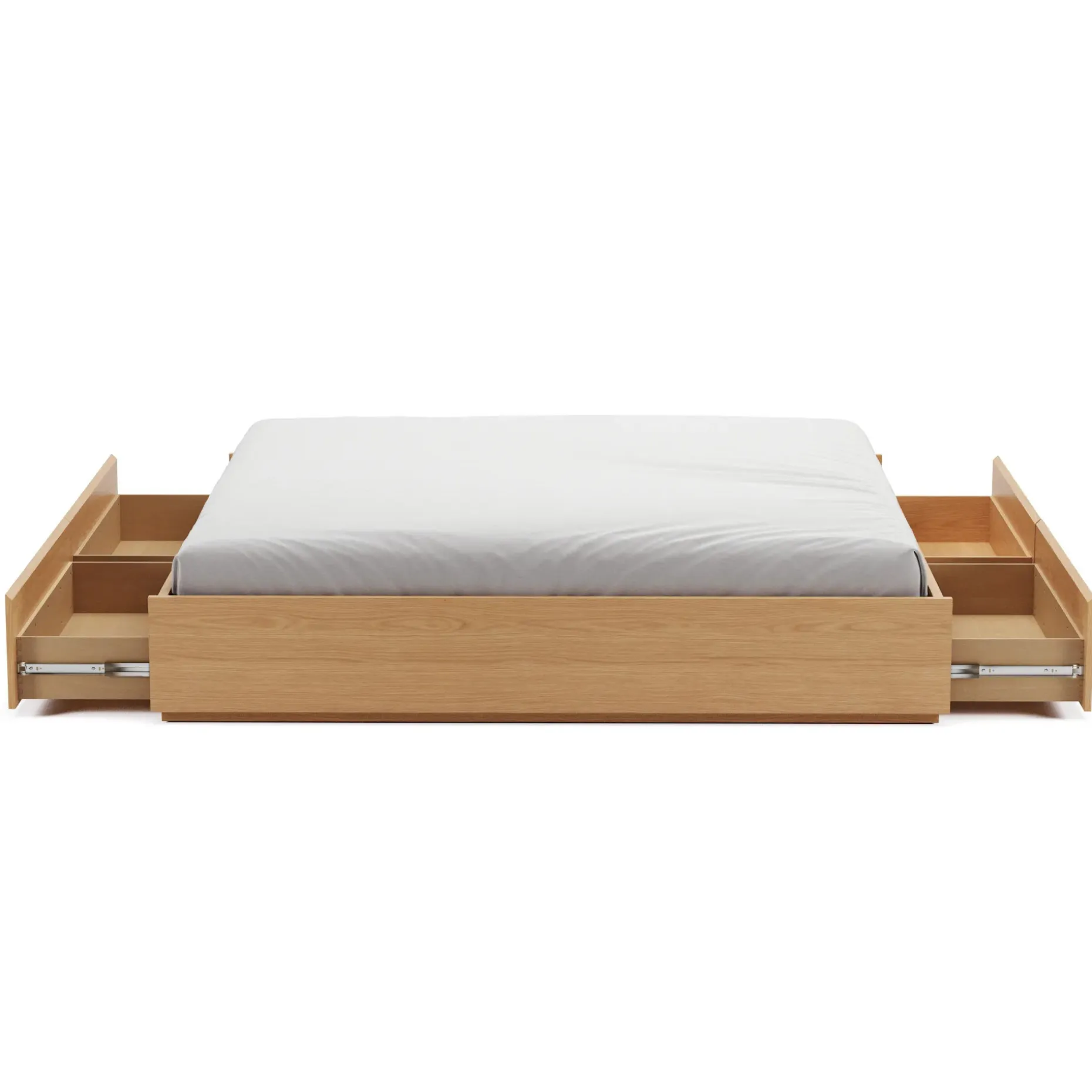 Leif King Platform Storage Bed - White Oak