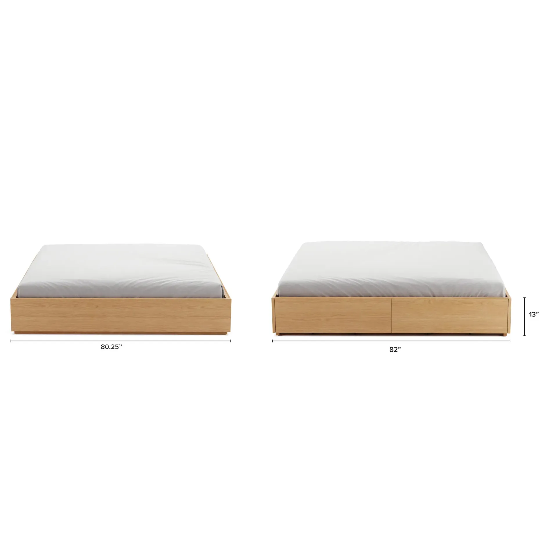 Leif King Platform Storage Bed - White Oak