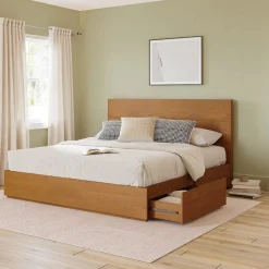 Leif King Storage Bed - Smoked Oak