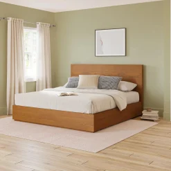 Leif King Storage Bed - Smoked Oak