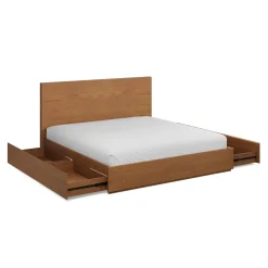 Leif King Storage Bed - Smoked Oak