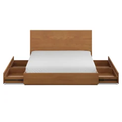 Leif King Storage Bed - Smoked Oak