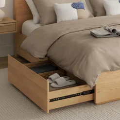 Leif King Storage Bed - White Oak