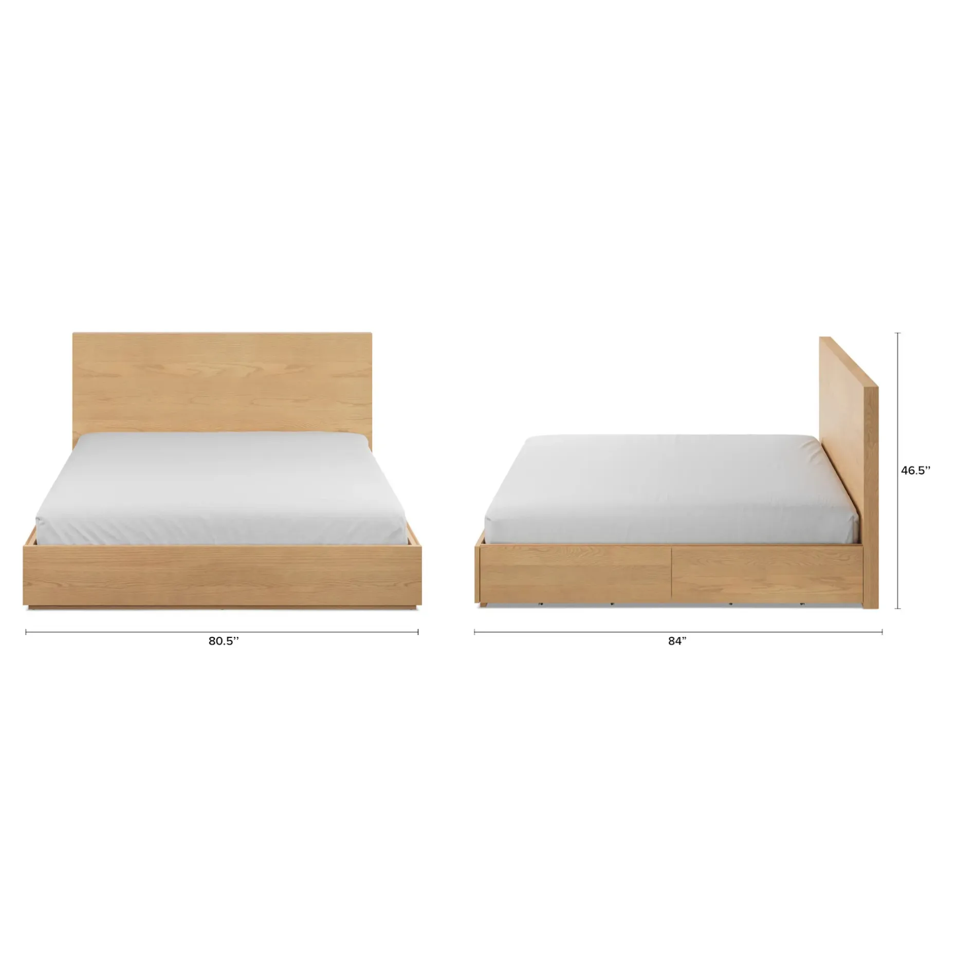 Leif King Storage Bed - White Oak