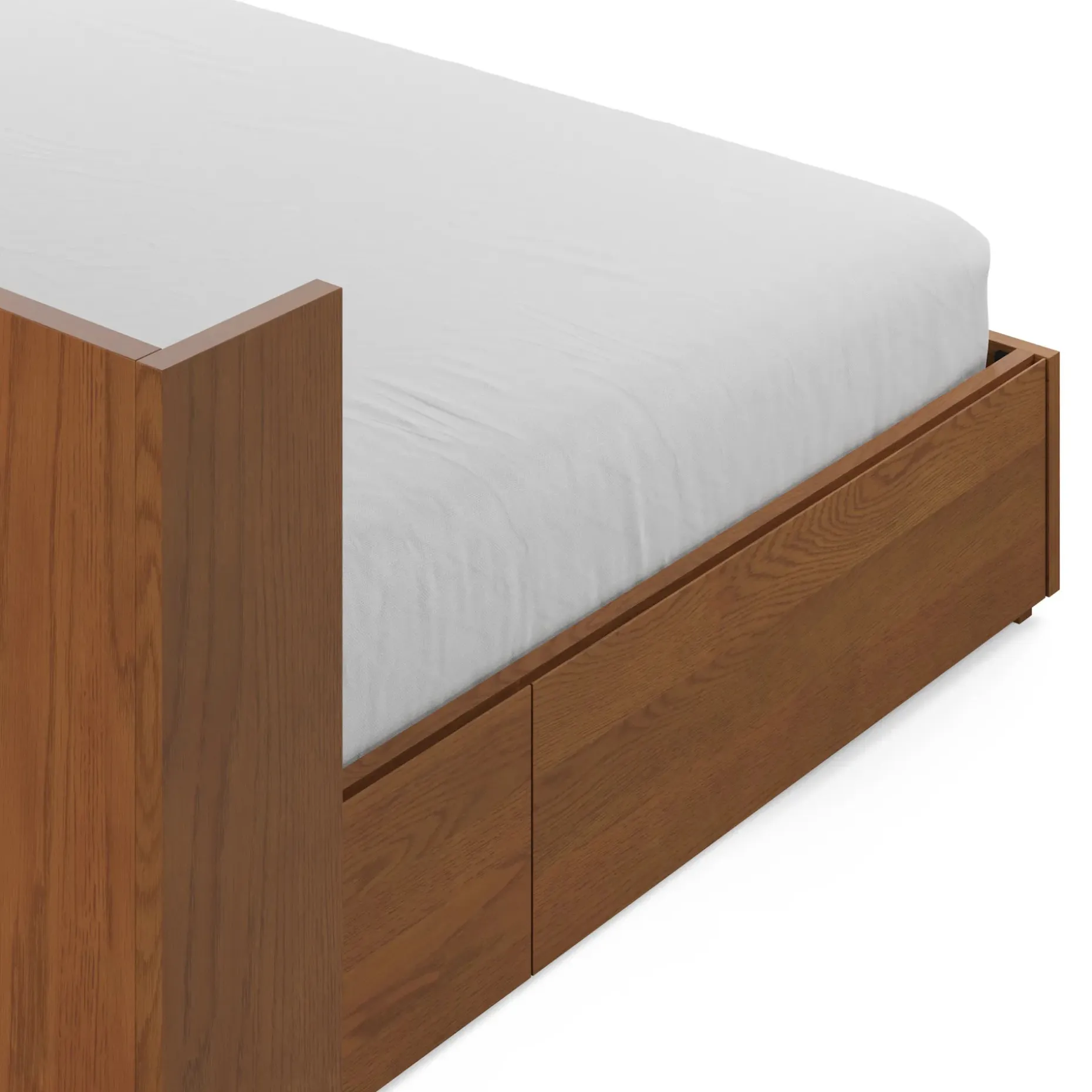 Leif King Storage Bed with Nightstands Set - Smoked Oak