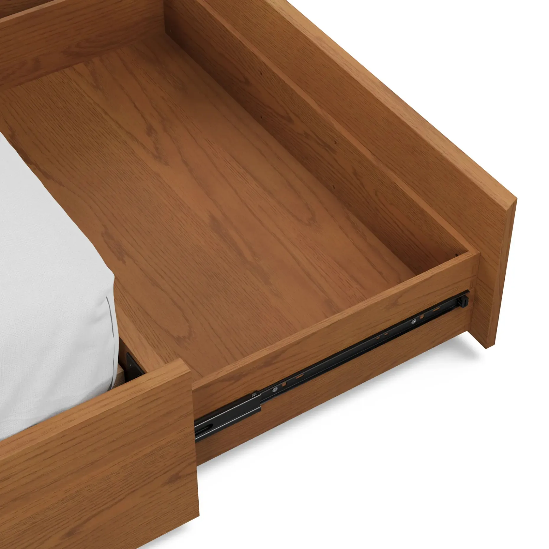 Leif King Storage Bed with Nightstands Set - Smoked Oak