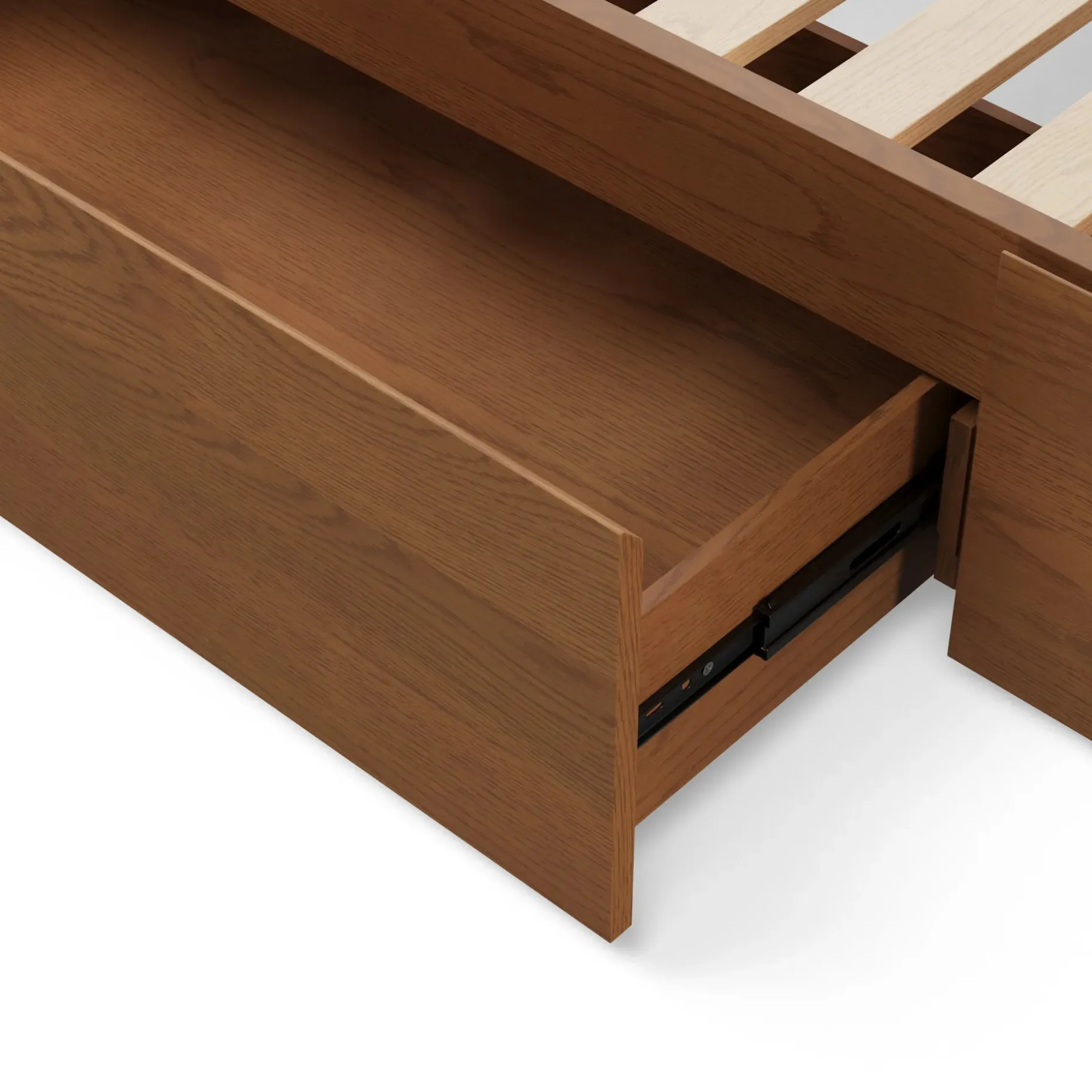 Leif King Storage Bed with Nightstands Set - Smoked Oak