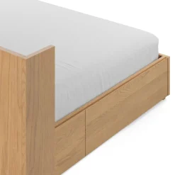 Leif King Storage Bed with Nightstands Set - White Oak