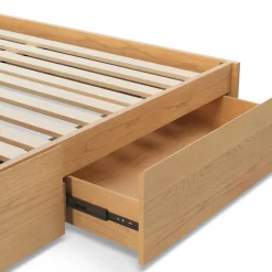 Leif King Storage Bed with Nightstands Set - White Oak