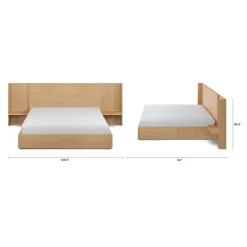 Leif King Storage Bed with Nightstands Set - White Oak