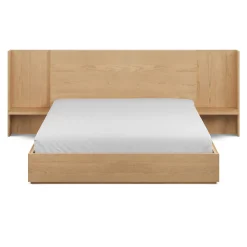 Leif King Storage Bed with Nightstands Set - White Oak