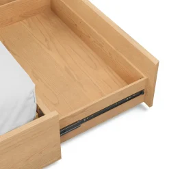 Leif King Storage Bed with Nightstands Set - White Oak