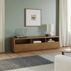 Leif 80" Media Unit - Smoked Oak