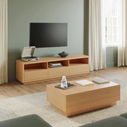 Leif 80" Media Unit - White Oak