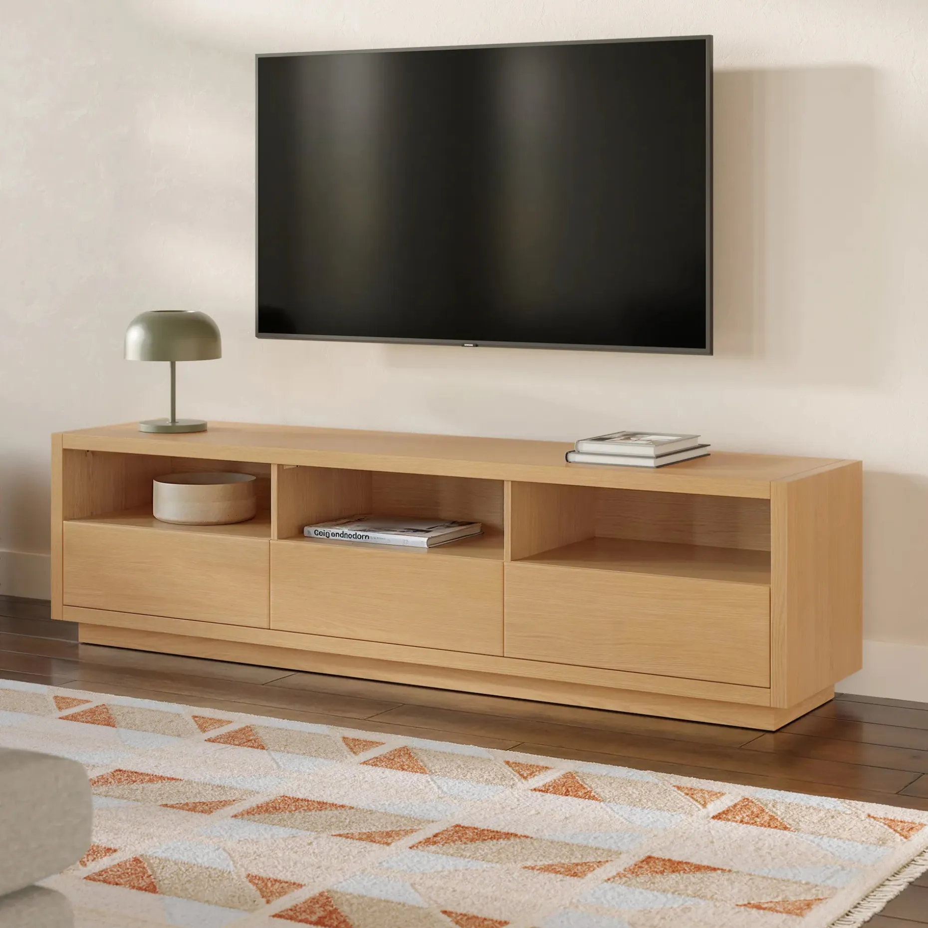 Leif 80" Media Unit - White Oak